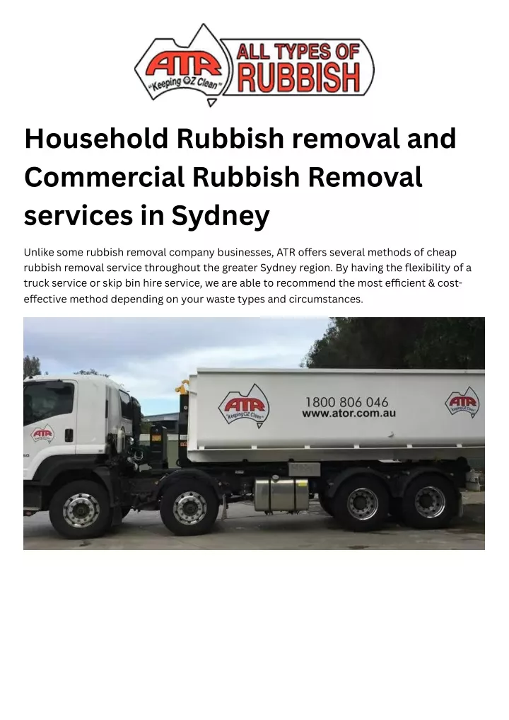 household rubbish removal and commercial rubbish