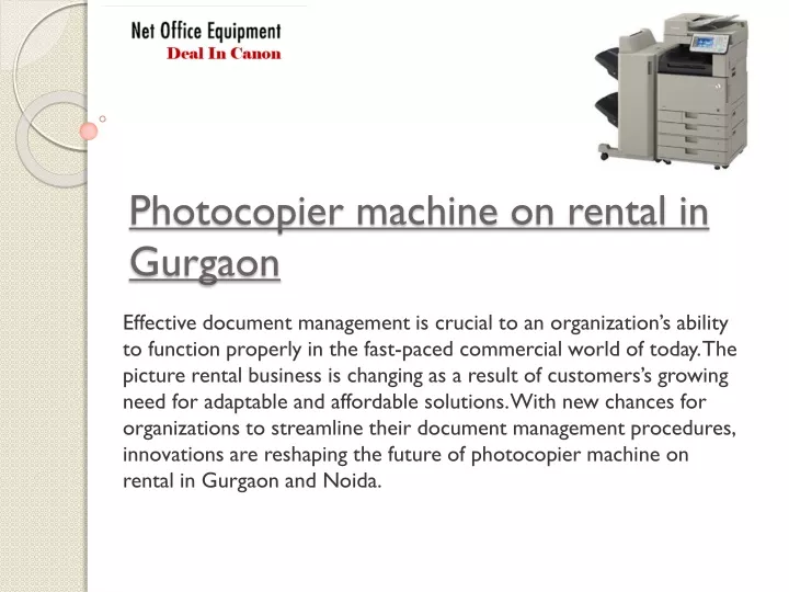 photocopier machine on rental in gurgaon