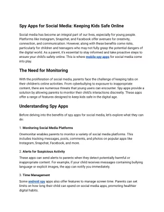 Spy Apps for Social Media_ Keeping Kids Safe Online