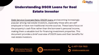 Understanding DSCR Loans for Real Estate Investor