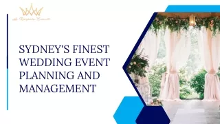 Sydney's Finest Wedding Event Planning And Management