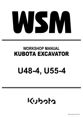 KUBOTA U48-4 EXCAVATOR Service Repair Manual