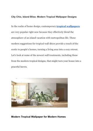 Tropical Wallpapers | Tropical Wallpaper For Walls