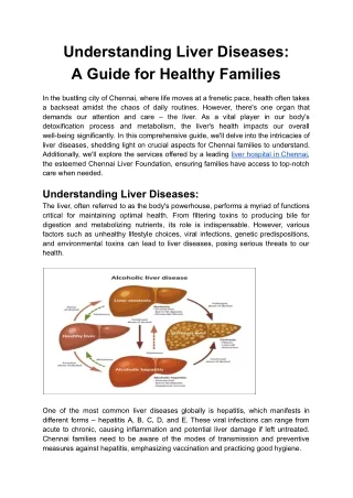 Understanding Liver Diseases_ A Guide for Chennai Families