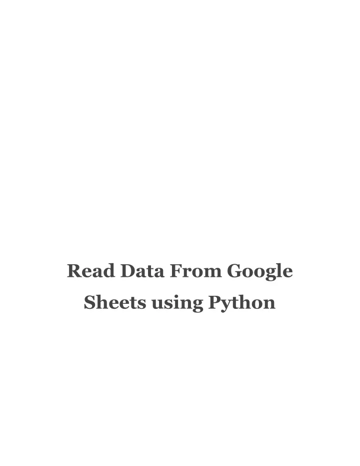 read data from google