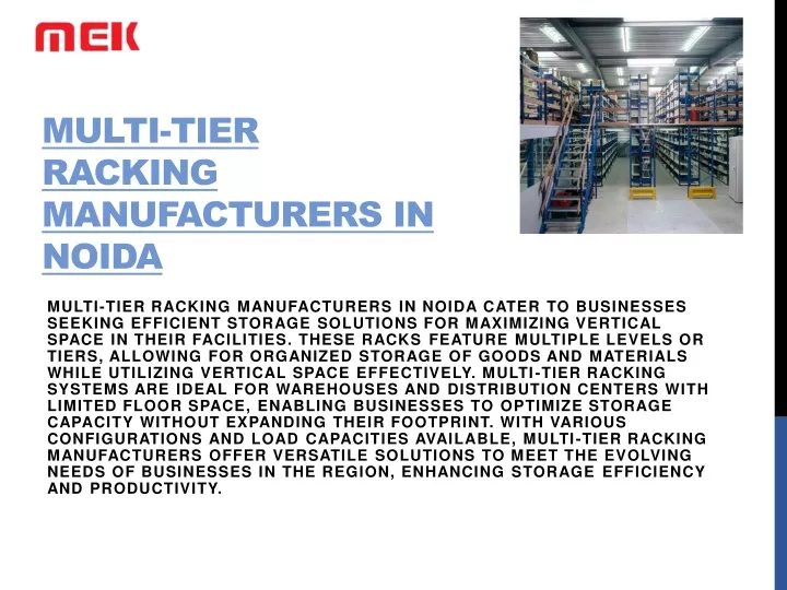 multi tier racking manufacturers in noida