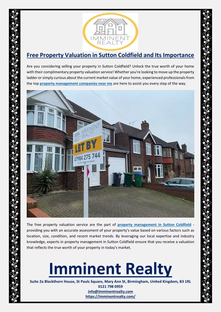 free property valuation in sutton coldfield