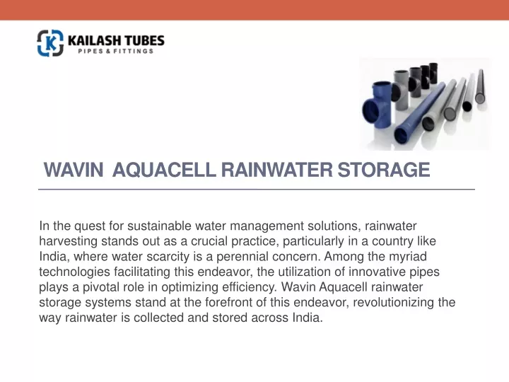 wavin aquacell rainwater storage