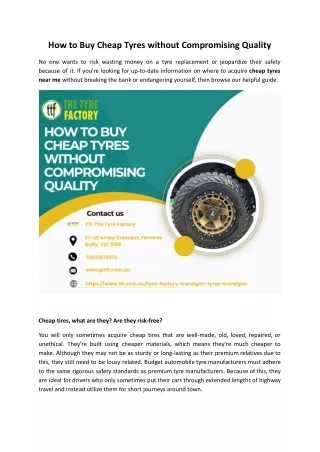 How to Buy Cheap Tyres without Compromising Quality.docx
