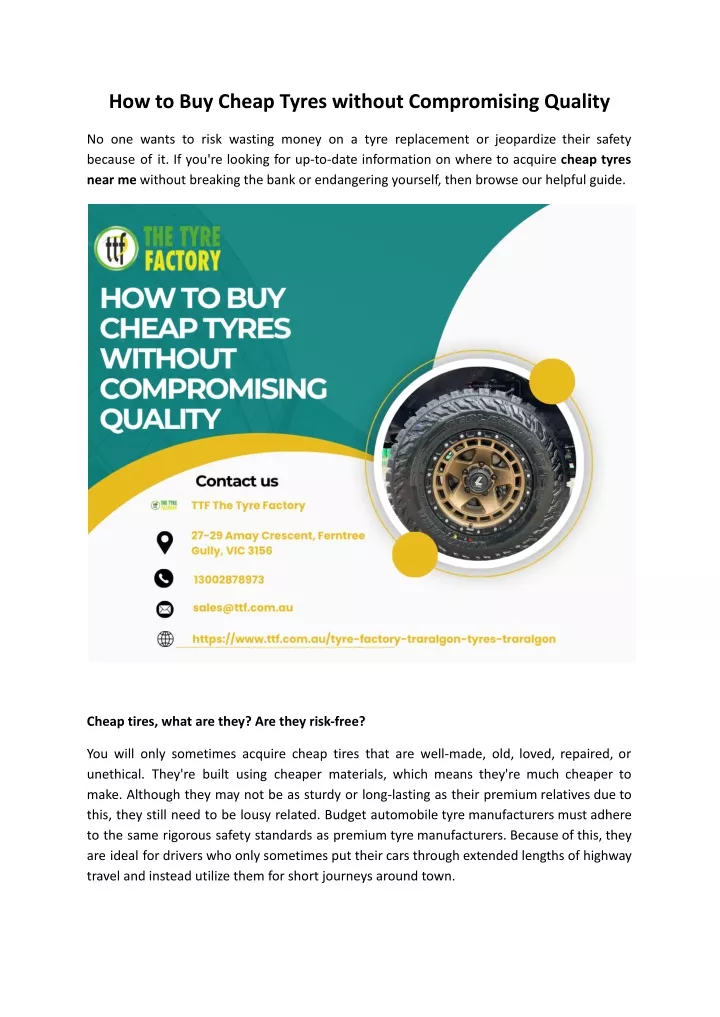 how to buy cheap tyres without compromising