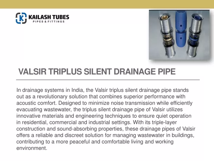 valsir triplus silent drainage pipe