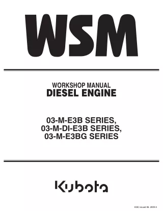 Kubota V2403-M-T DIESEL ENGINE Service Repair Manual