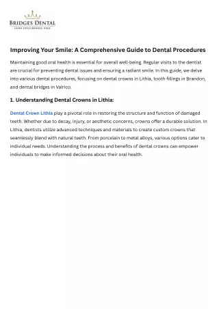 improving your smile a comprehensive guide