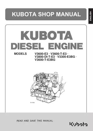 Kubota V3300-E3BG Diesel Engine Service Repair Manual