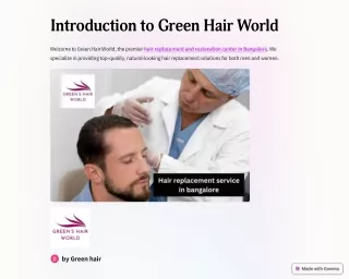 Hair Replacement Service in Bangalore: Discover Green's Hair World