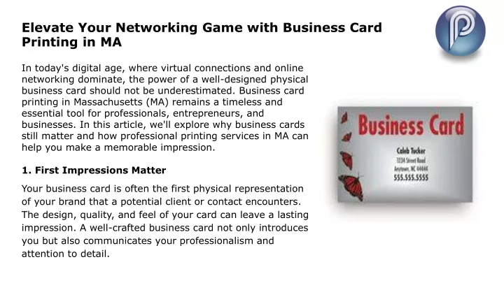 elevate your networking game with business card