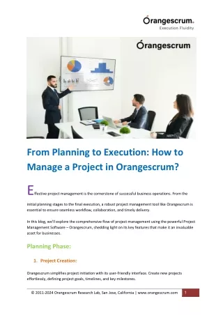 From Planning to Execution - A Complete Flow of Project Management Using Orangescrum Project Management Tool