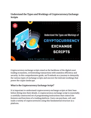 Understand the Types and Workings of Cryptocurrency Exchange Scripts
