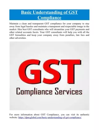 Basic Understanding of GST Compliance