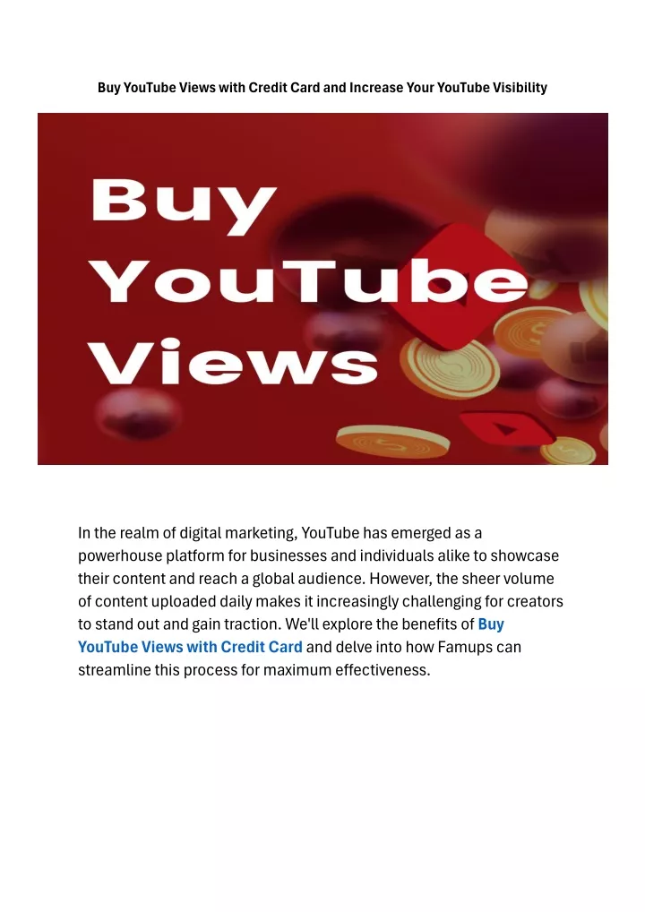 buy youtube views with credit card and increase