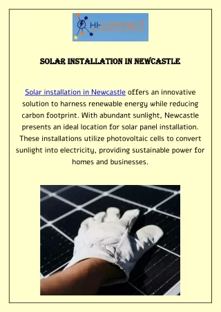 Solar installation in Newcastle