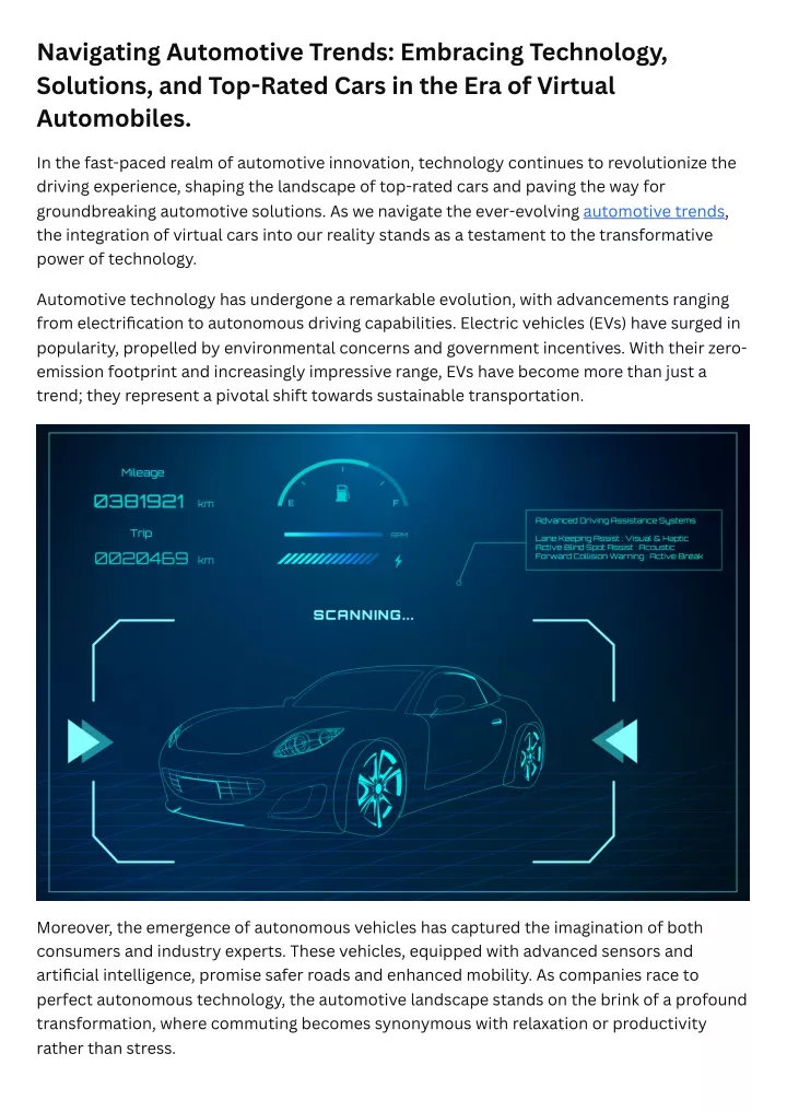 navigating automotive trends embracing technology