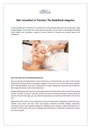Skin resoultion in Toronto (1)