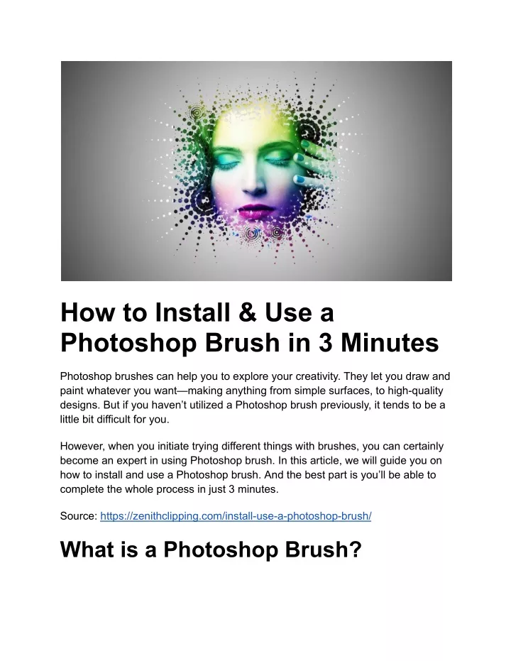 how to install use a photoshop brush in 3 minutes