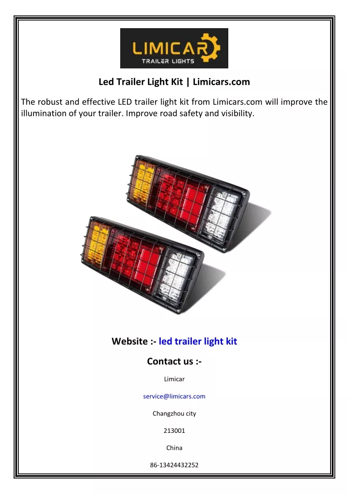 led trailer light kit limicars com
