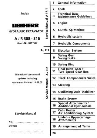 Liebherr A308 Wheel Excavator Service Repair Manual