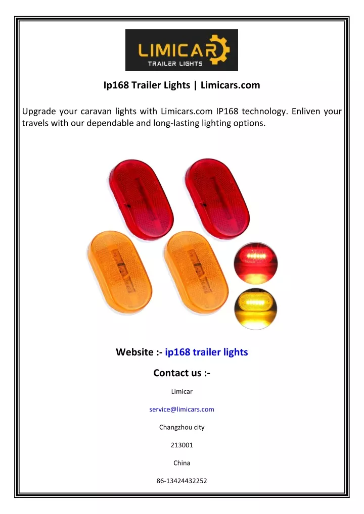 ip168 trailer lights limicars com