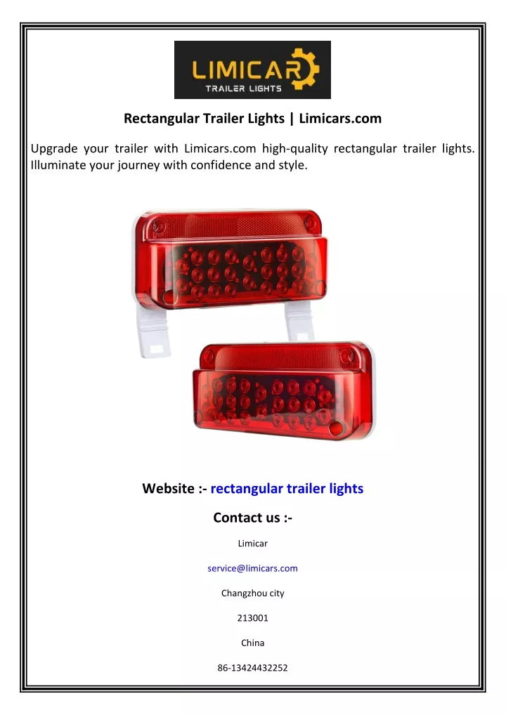 rectangular trailer lights limicars com