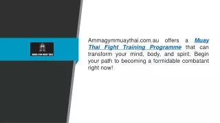 Muay Thai Fight Training Program  Ammagymmuaythai.com.au