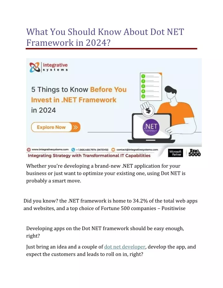 what you should know about dot net framework
