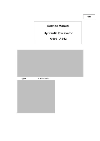 Liebherr A900 Excavator Service Repair Manual