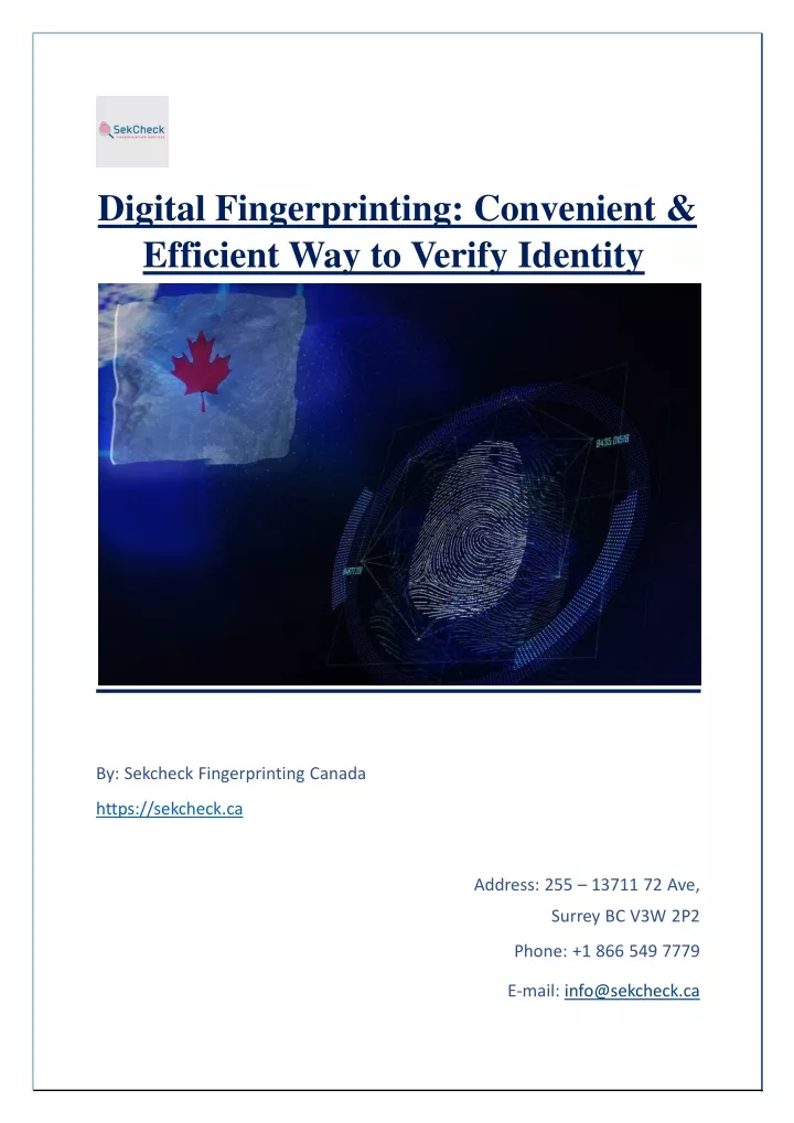 digital fingerprinting convenient efficient