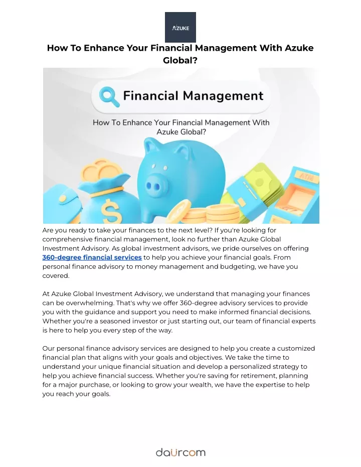 how to enhance your financial management with