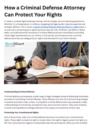 How a Criminal Defense Attorney Can Protect Your Rights
