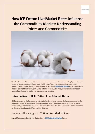 How ICE Cotton Live Market Rates Influence the Commodities Market_ Understanding Prices and Commodities