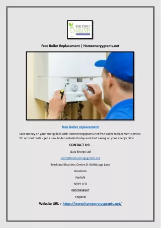 Free Boiler Replacement | Homeenergygrants.net