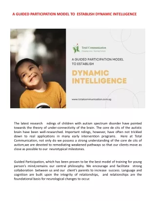 a guided participation model to establish dynamic