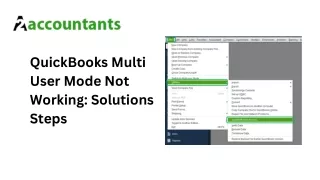 QuickBooks Multi User Mode Not Working Solutions Steps