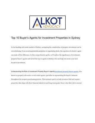 Buy investment property