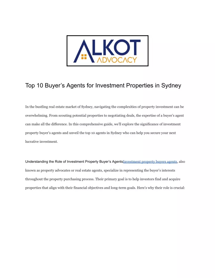 top 10 buyer s agents for investment properties