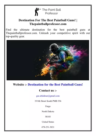 Destination For The Best Paintball Guns!  Thepaintballprofessor.com