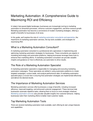 marketing automation a comprehensive guide