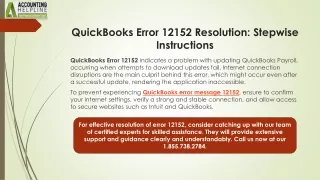 quickbooks error 12152 resolution stepwise instructions