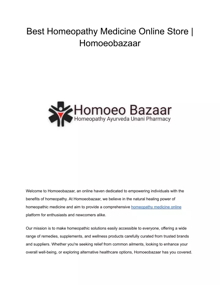 best homeopathy medicine online store homoeobazaar