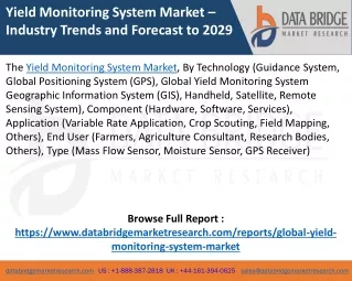 yield monitoring system market industry trends