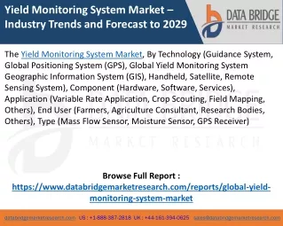 Yield Monitoring System Market